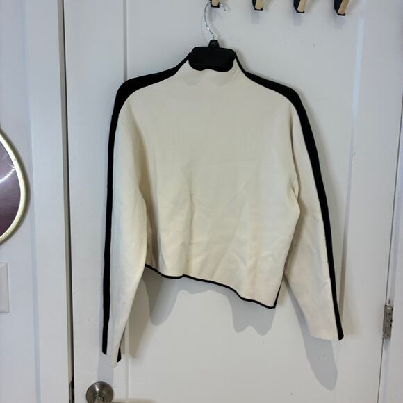 & Other Stories Two Tone Asymmetrical Mock Neck Sweater Xs - Picture 4 of 10